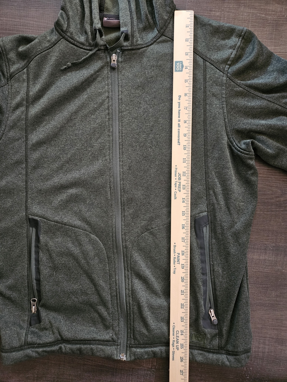 REI Co-op Hood River Hoodie Polartec Thermal Pro Full Zip Fleece Green - Fits Wo - Picture 7 of 7